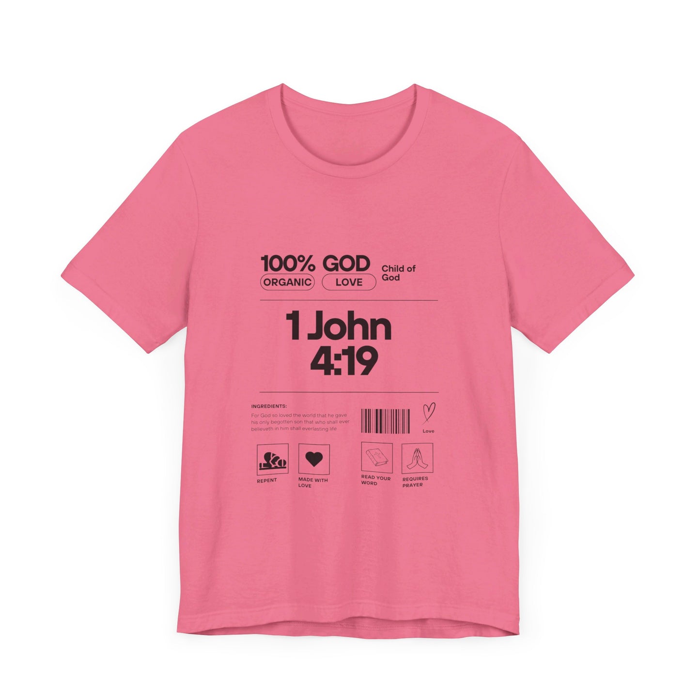 U+GOD Unisex Label Typography 'God is Love' T-Shirt: Sharing the Message of Love and Faith - U+GOD