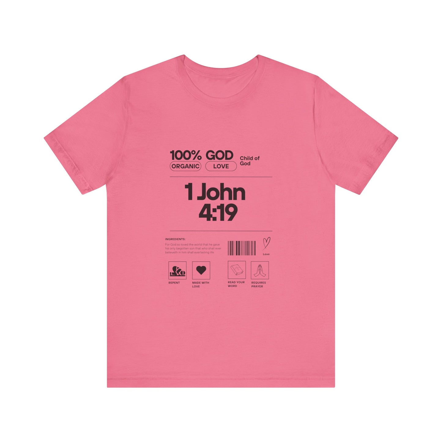 U+GOD Unisex Label Typography 'God is Love' T-Shirt: Sharing the Message of Love and Faith - U+GOD