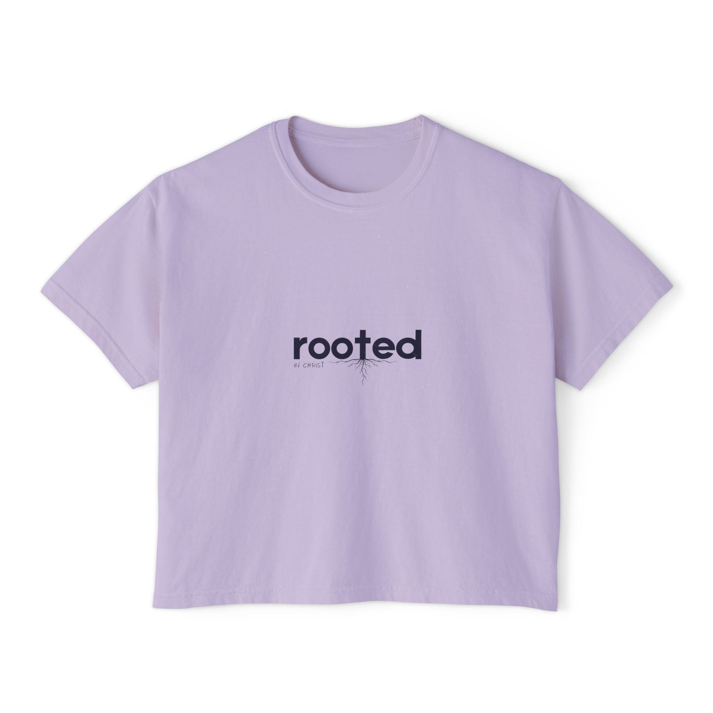 Rooted Boxy Tee — Minimalist Women's Crop Shirt