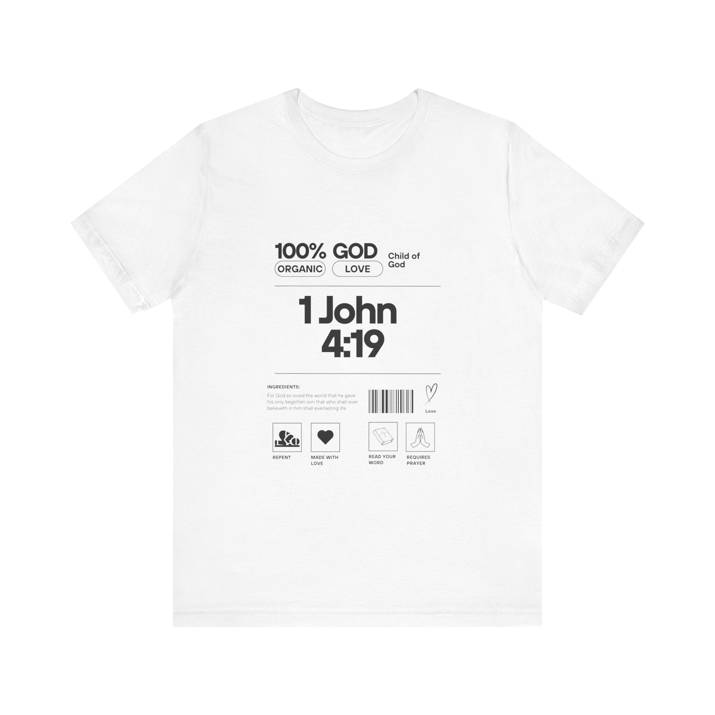 U+GOD Unisex Label Typography 'God is Love' T-Shirt: Sharing the Message of Love and Faith - U+GOD