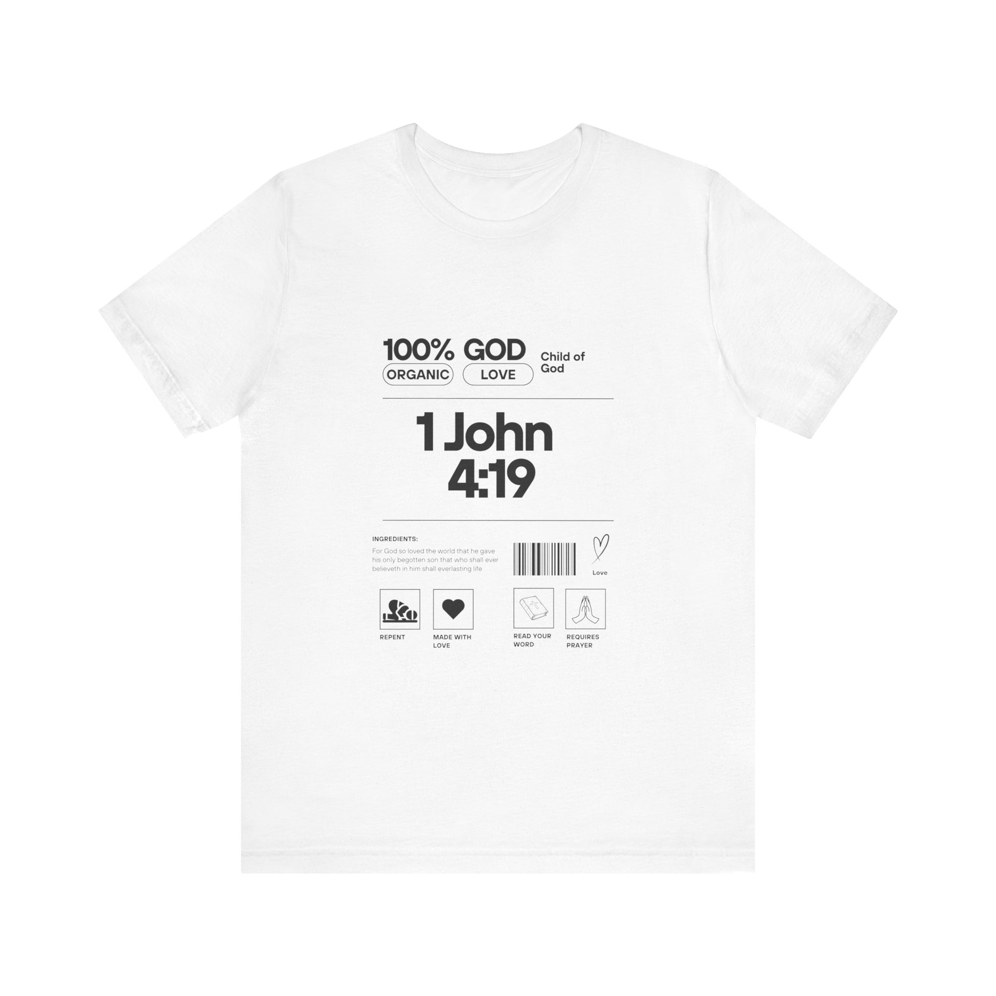 U+GOD Unisex Label Typography 'God is Love' T-Shirt: Sharing the Message of Love and Faith - U+GOD