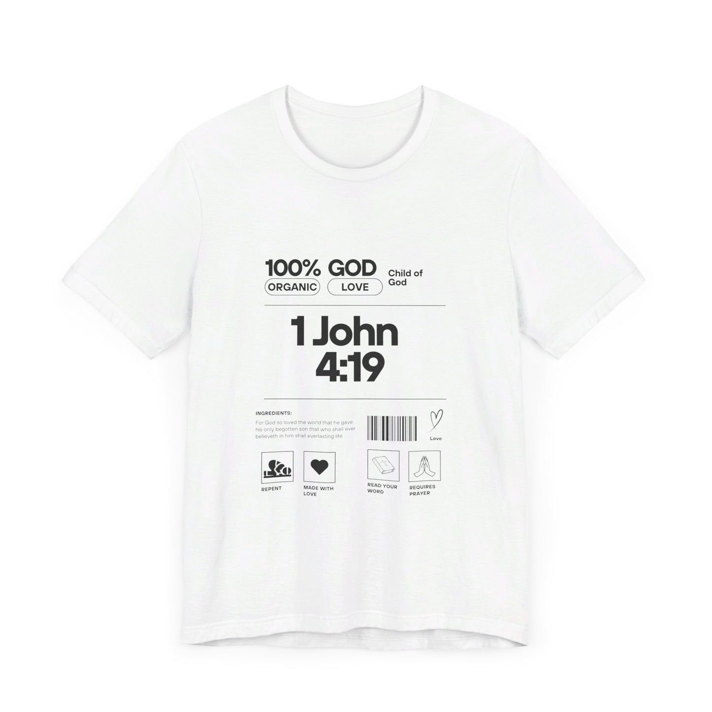U+GOD Unisex Label Typography 'God is Love' T-Shirt: Sharing the Message of Love and Faith - U+GOD