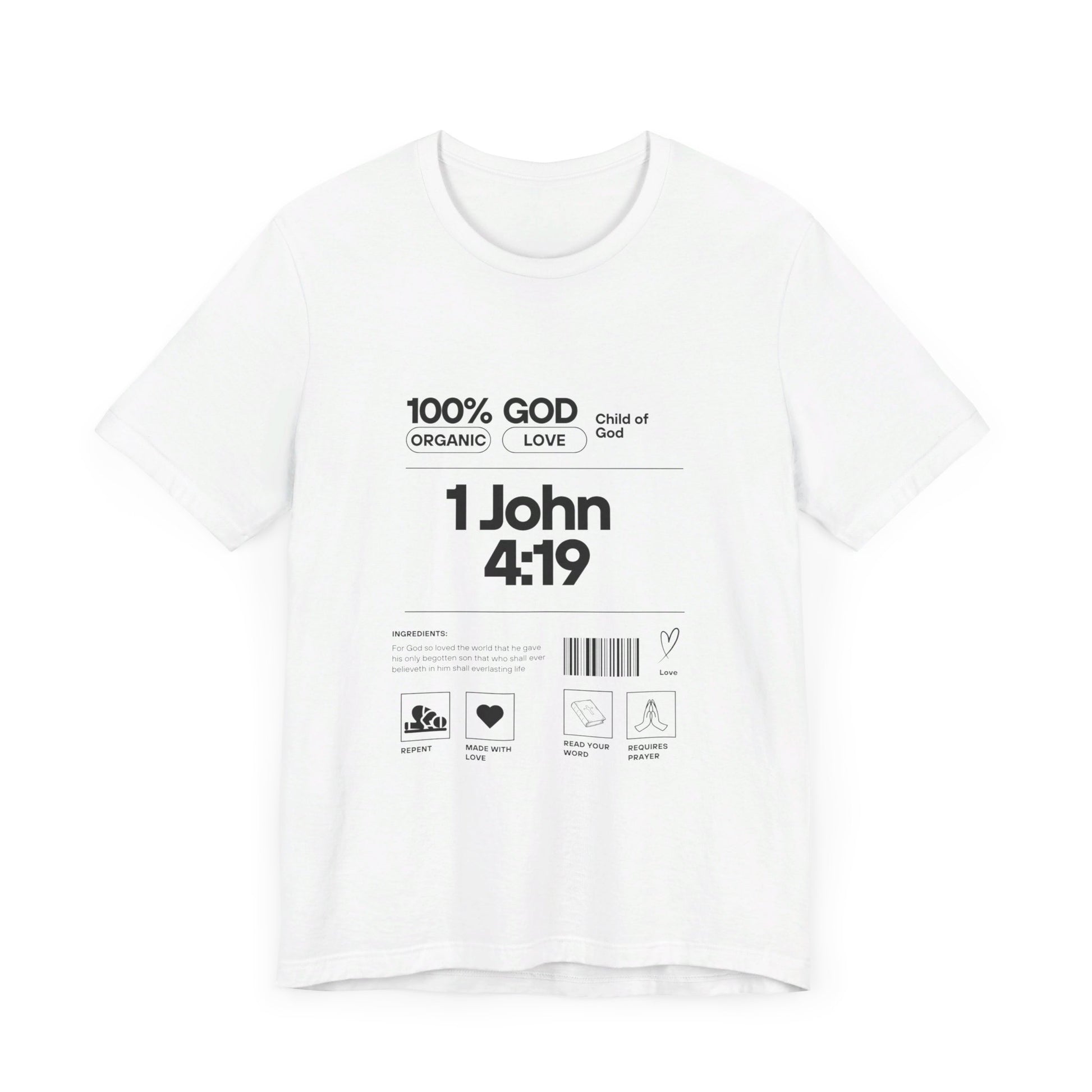 U+GOD Unisex Label Typography 'God is Love' T-Shirt: Sharing the Message of Love and Faith - U+GOD
