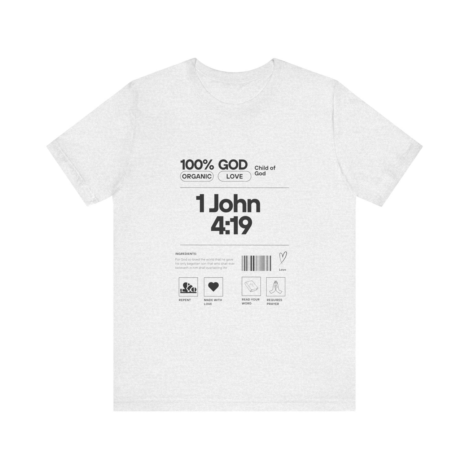 U+GOD Unisex Label Typography 'God is Love' T-Shirt: Sharing the Message of Love and Faith - U+GOD