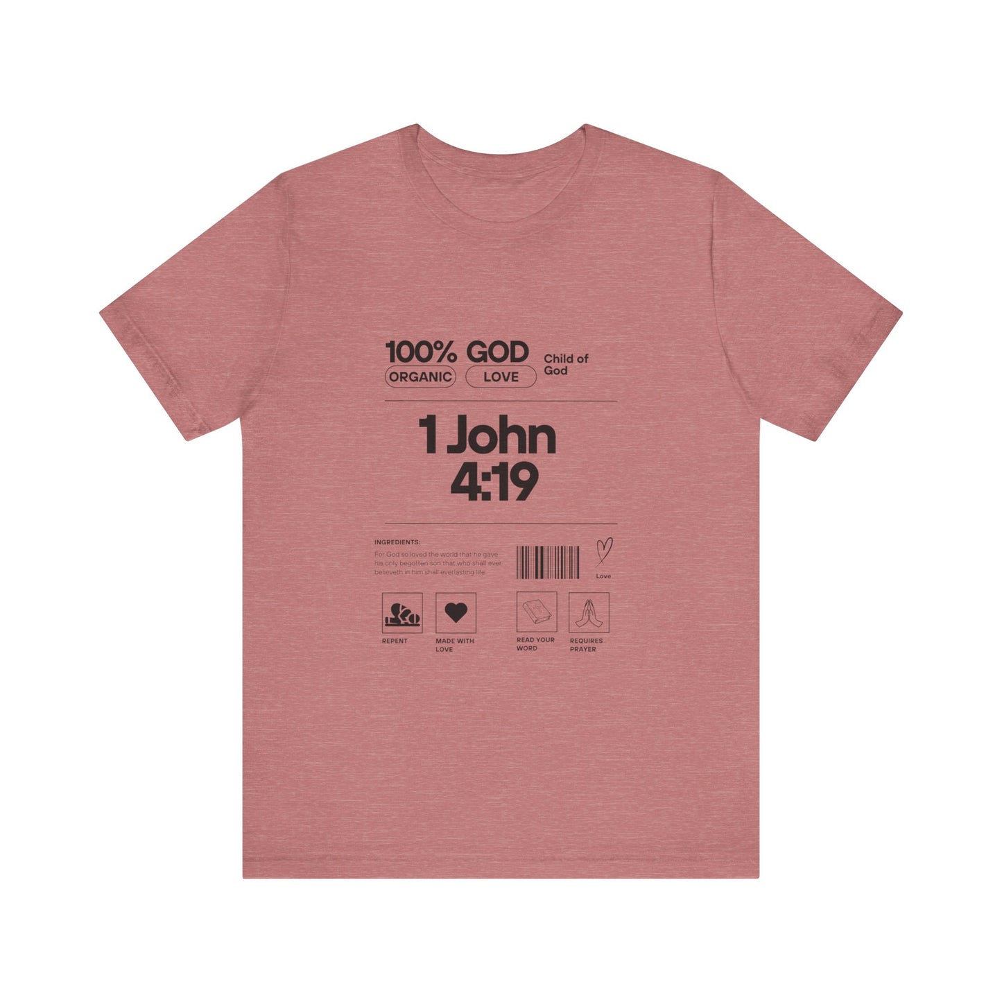 U+GOD Unisex Label Typography 'God is Love' T-Shirt: Sharing the Message of Love and Faith - U+GOD