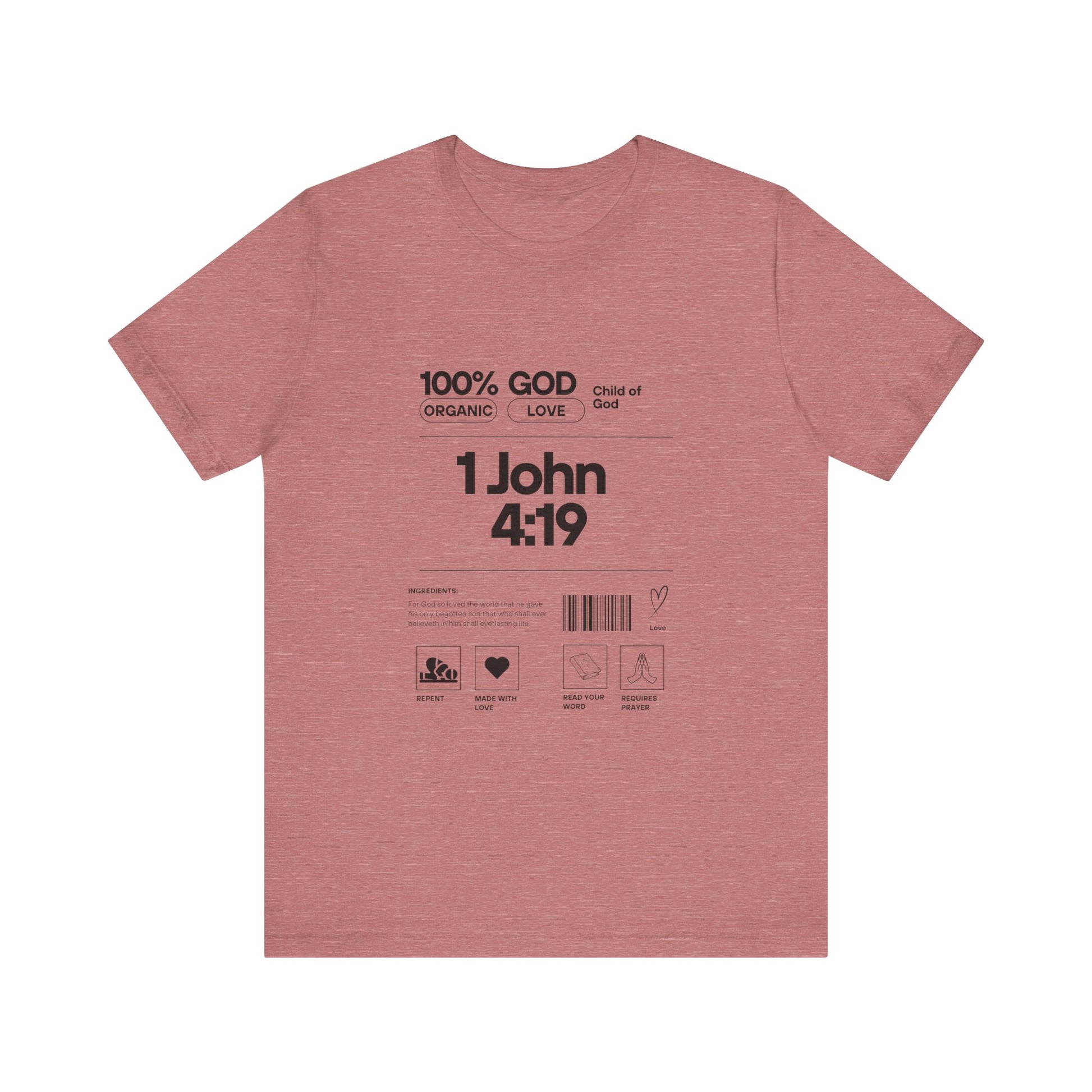 U+GOD Unisex Label Typography 'God is Love' T-Shirt: Sharing the Message of Love and Faith - U+GOD