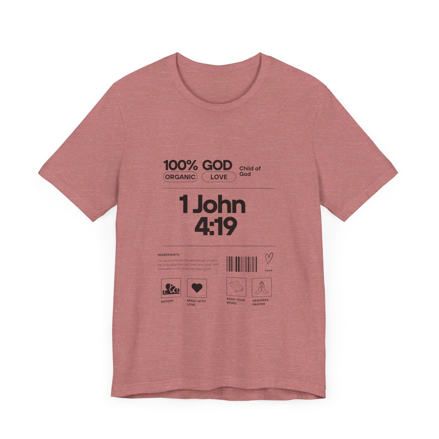 U+GOD Unisex Label Typography 'God is Love' T-Shirt: Sharing the Message of Love and Faith - U+GOD
