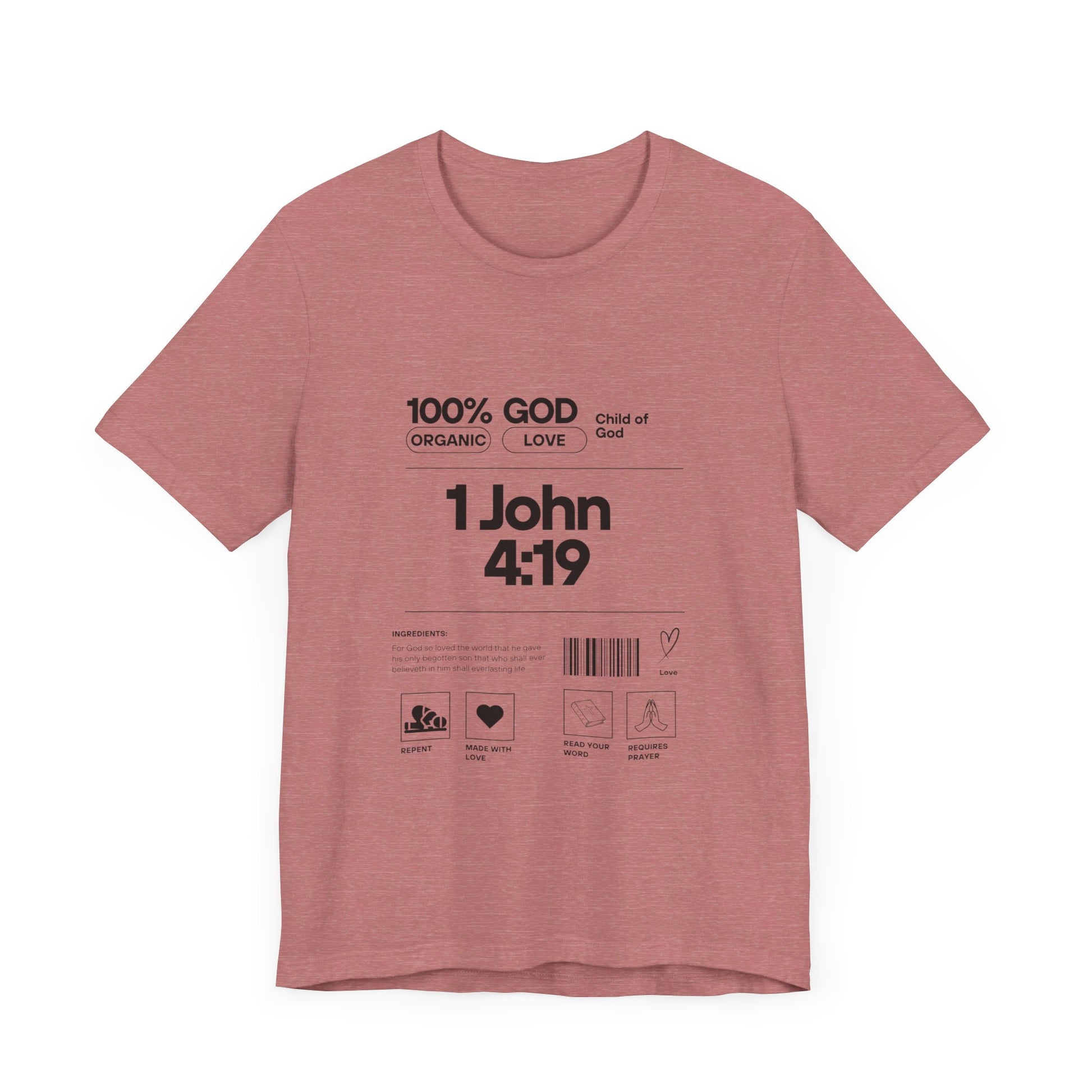 U+GOD Unisex Label Typography 'God is Love' T-Shirt: Sharing the Message of Love and Faith - U+GOD