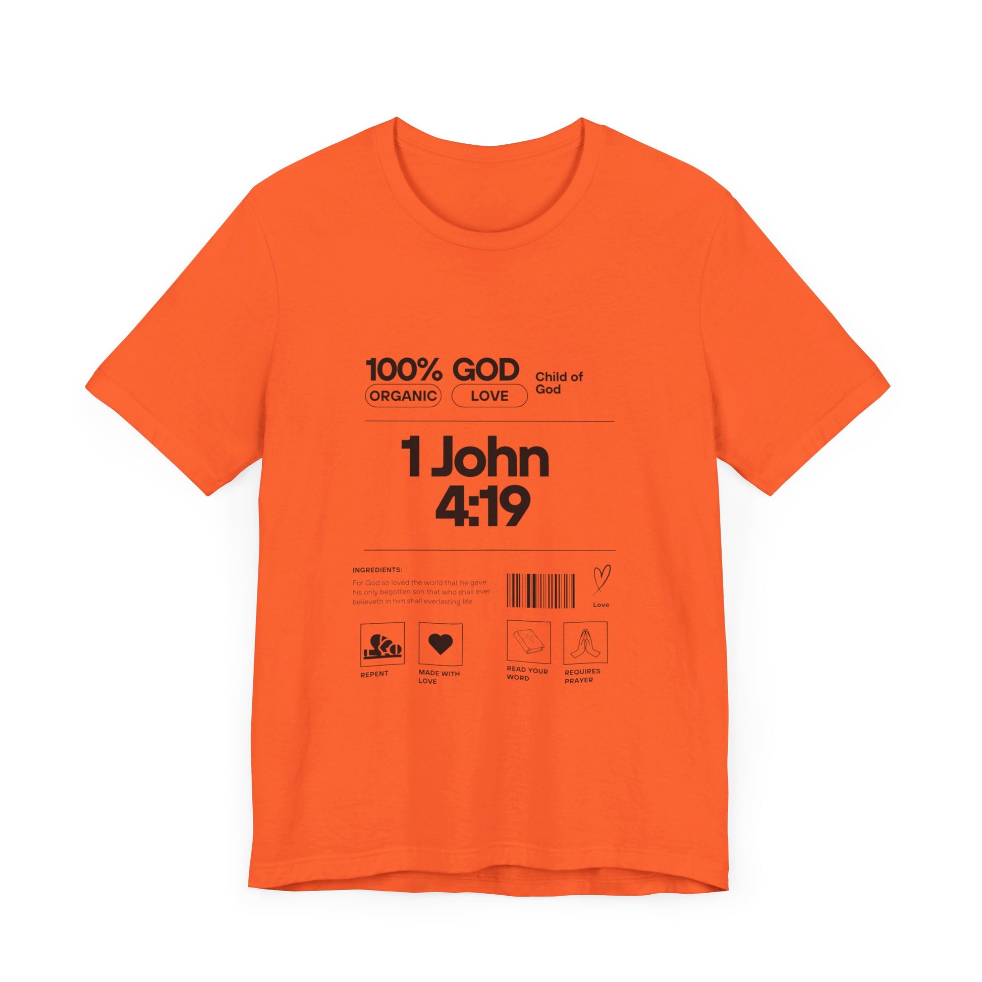 U+GOD Unisex Label Typography 'God is Love' T-Shirt: Sharing the Message of Love and Faith - U+GOD