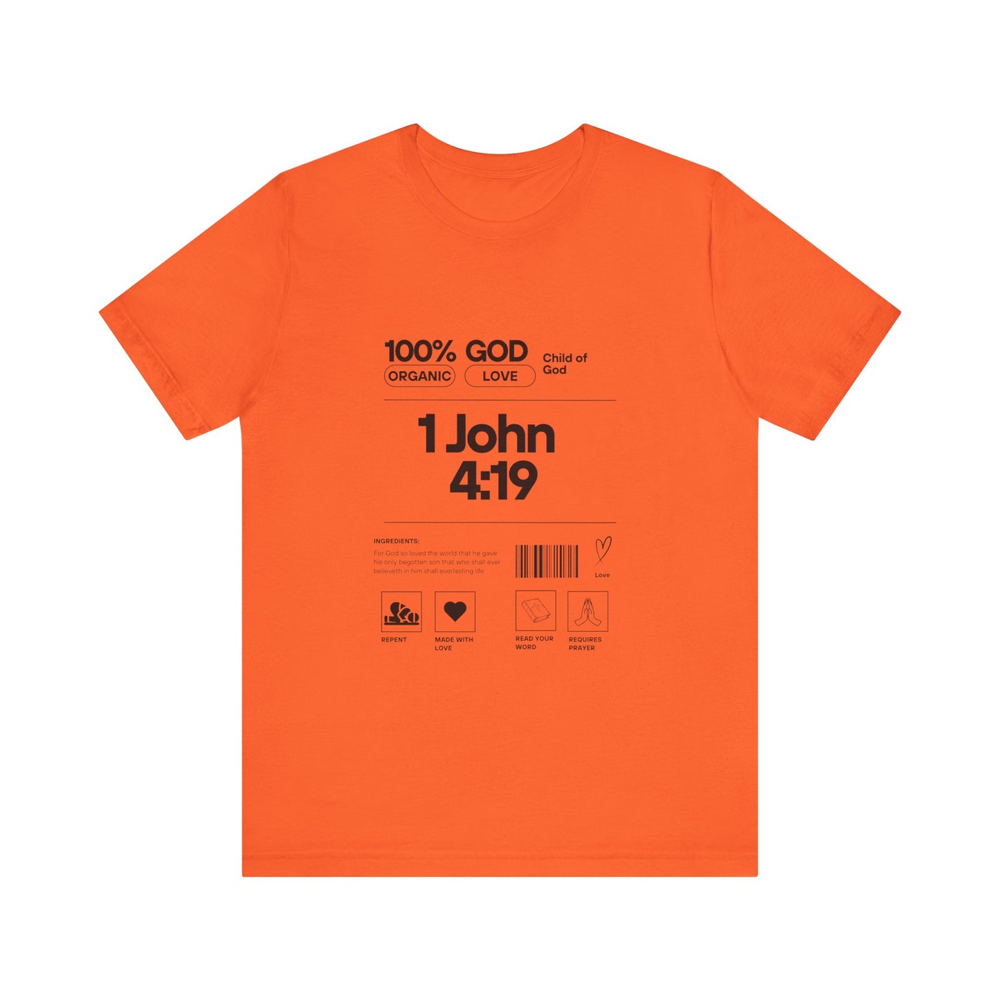 U+GOD Unisex Label Typography 'God is Love' T-Shirt: Sharing the Message of Love and Faith - U+GOD