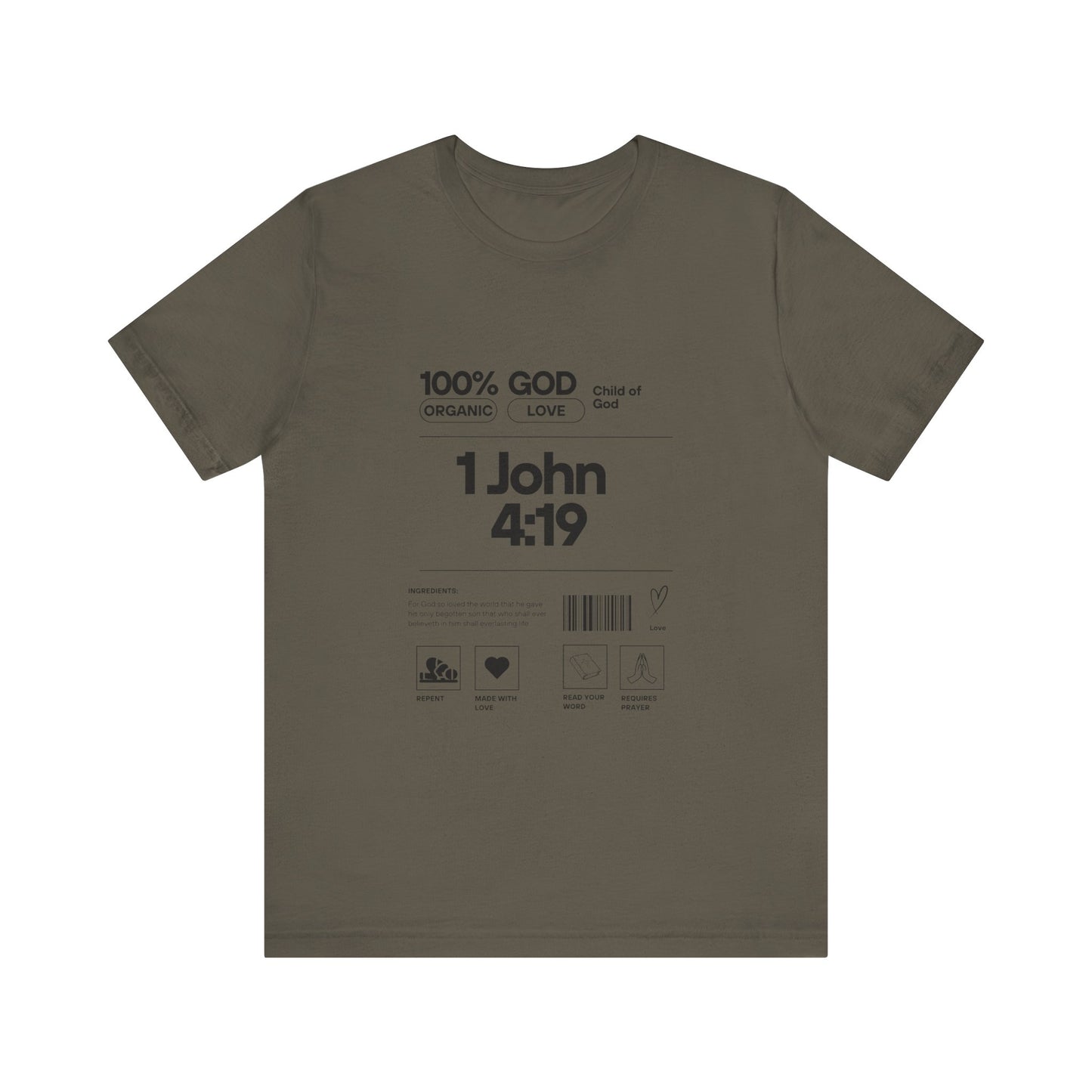U+GOD Unisex Label Typography 'God is Love' T-Shirt: Sharing the Message of Love and Faith - U+GOD