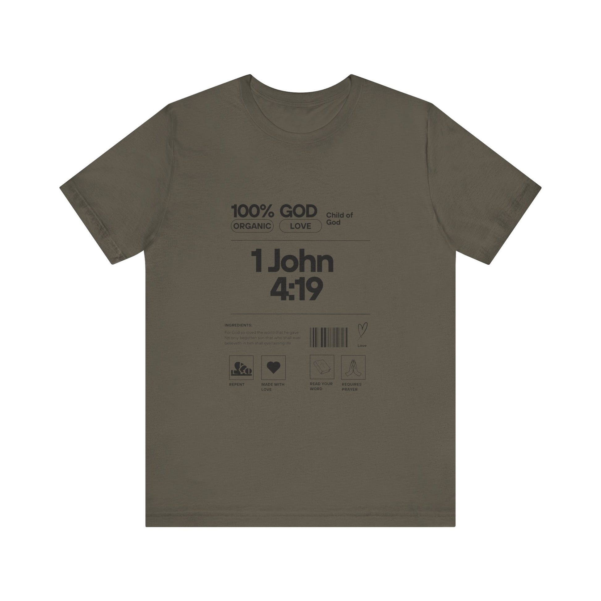 U+GOD Unisex Label Typography 'God is Love' T-Shirt: Sharing the Message of Love and Faith - U+GOD