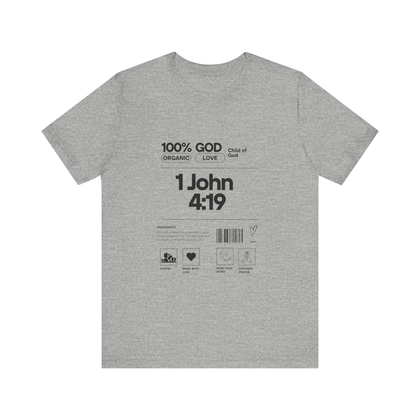 U+GOD Unisex Label Typography 'God is Love' T-Shirt: Sharing the Message of Love and Faith - U+GOD