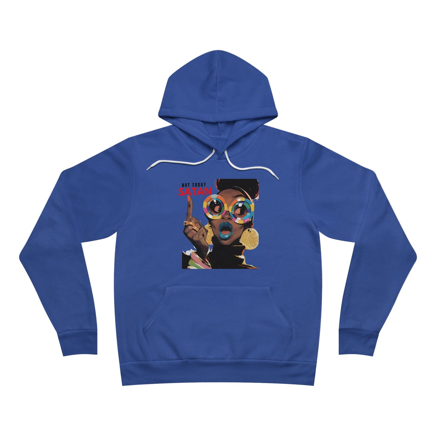Sponge Fleece Hoodie - Not Today Santan Lady with Colorful Glasses - U+GOD