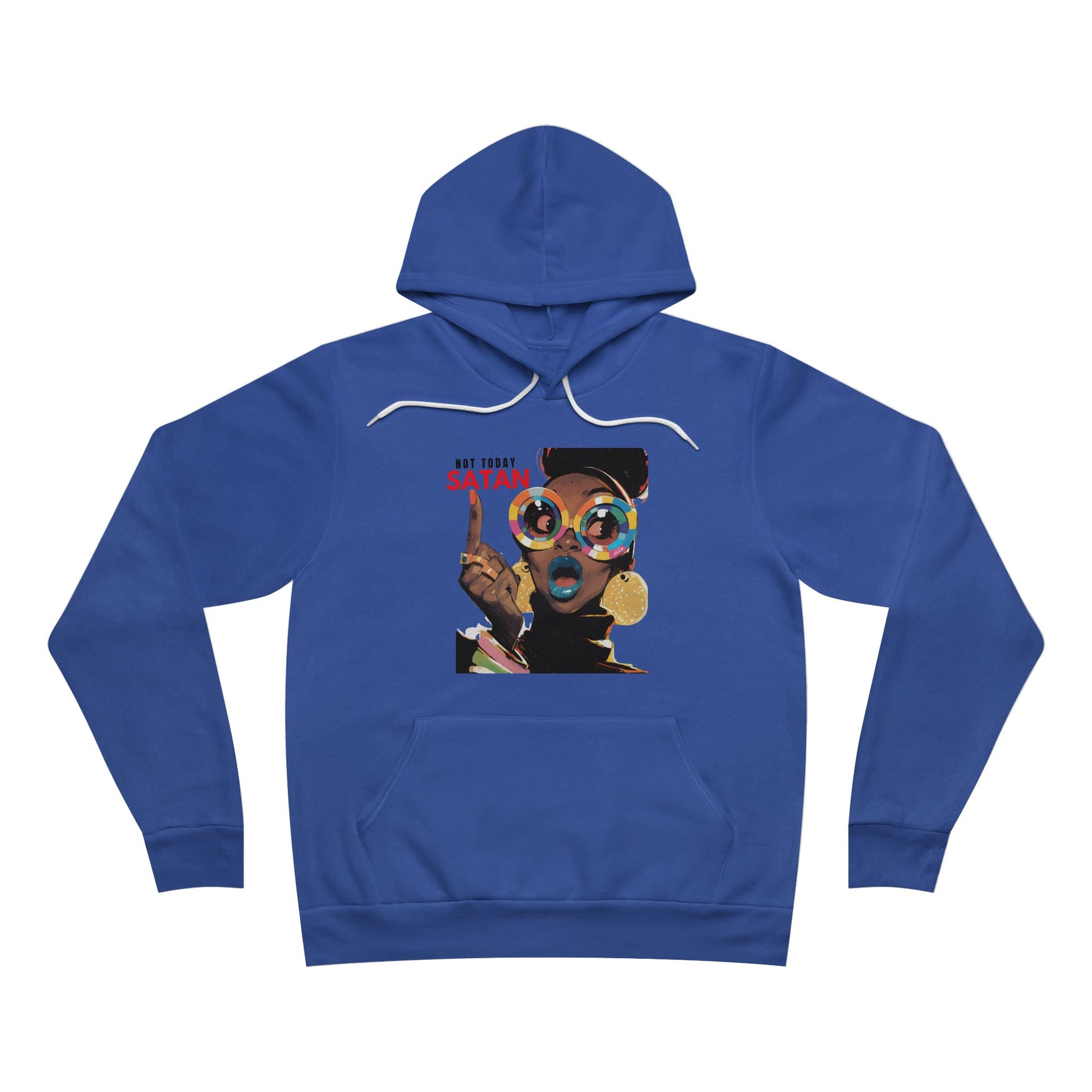 Sponge Fleece Hoodie - Not Today Santan Lady with Colorful Glasses - U+GOD