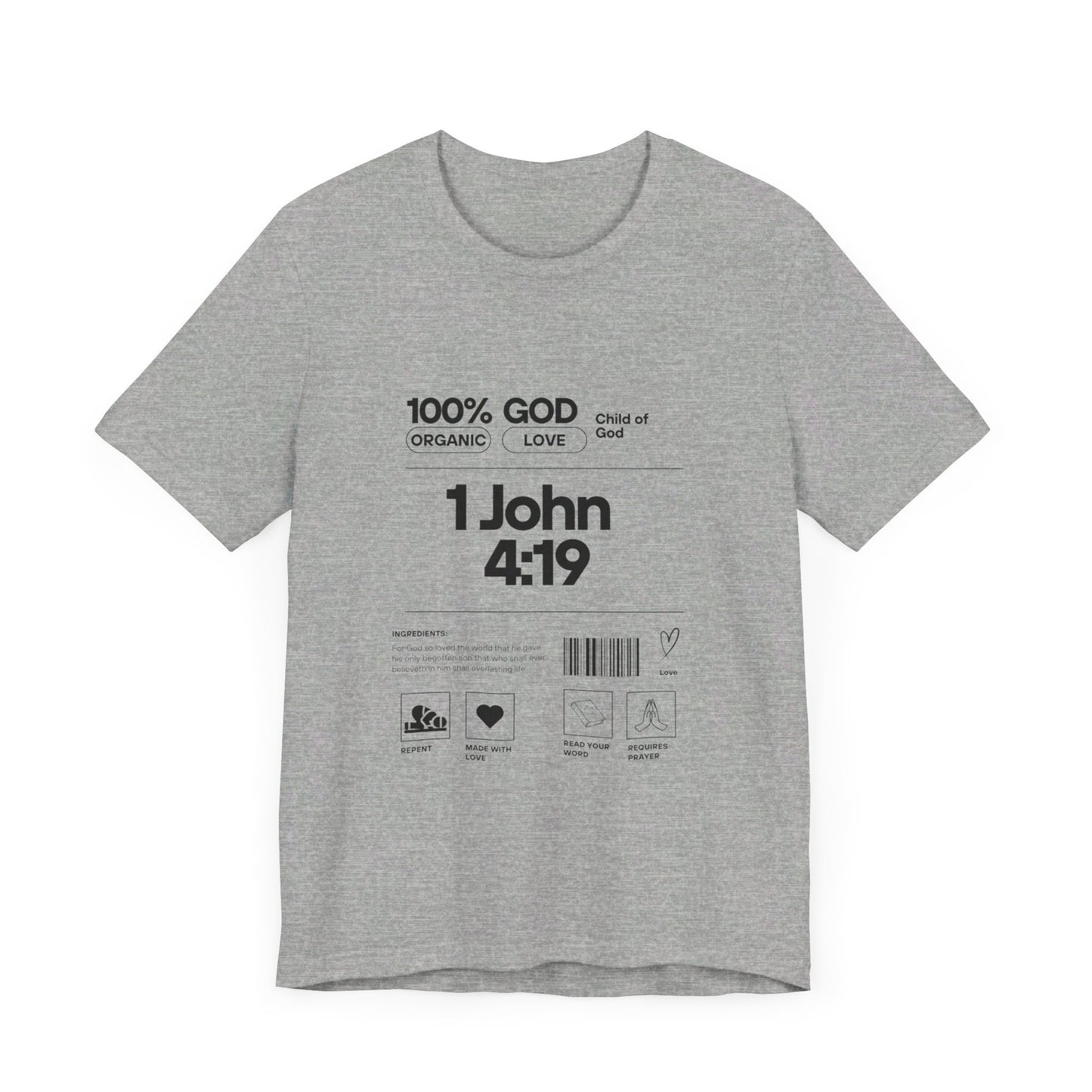 U+GOD Unisex Label Typography 'God is Love' T-Shirt: Sharing the Message of Love and Faith - U+GOD