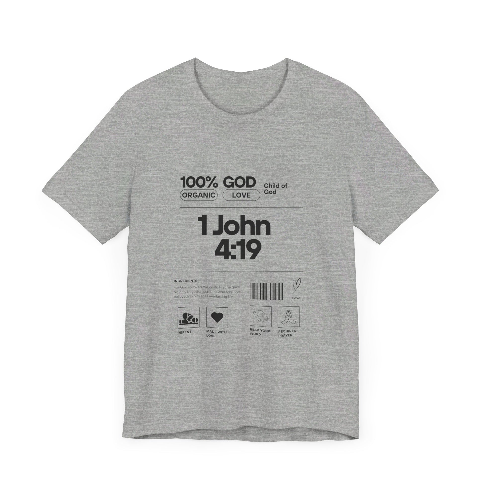 U+GOD Unisex Label Typography 'God is Love' T-Shirt: Sharing the Message of Love and Faith - U+GOD