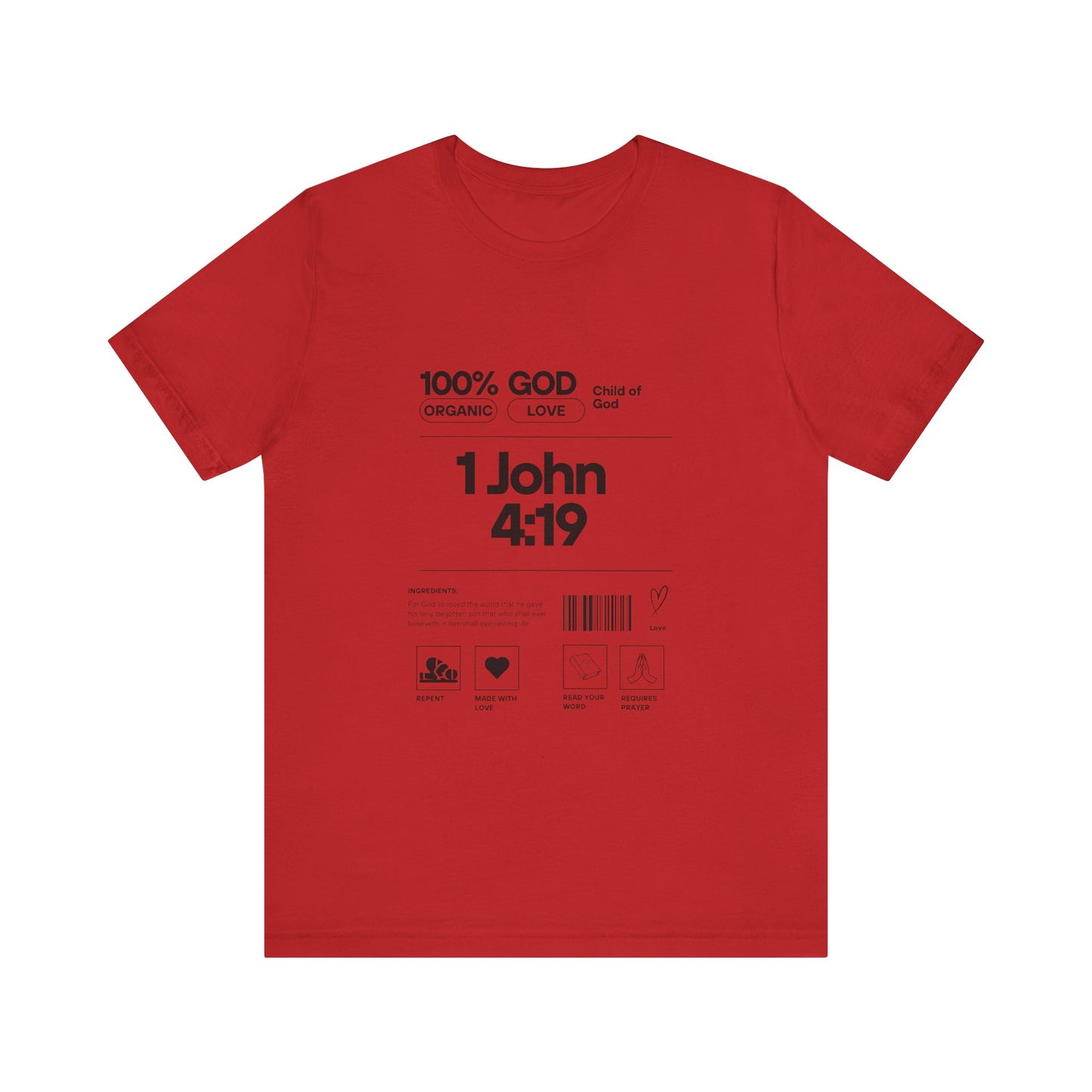 U+GOD Unisex Label Typography 'God is Love' T-Shirt: Sharing the Message of Love and Faith - U+GOD