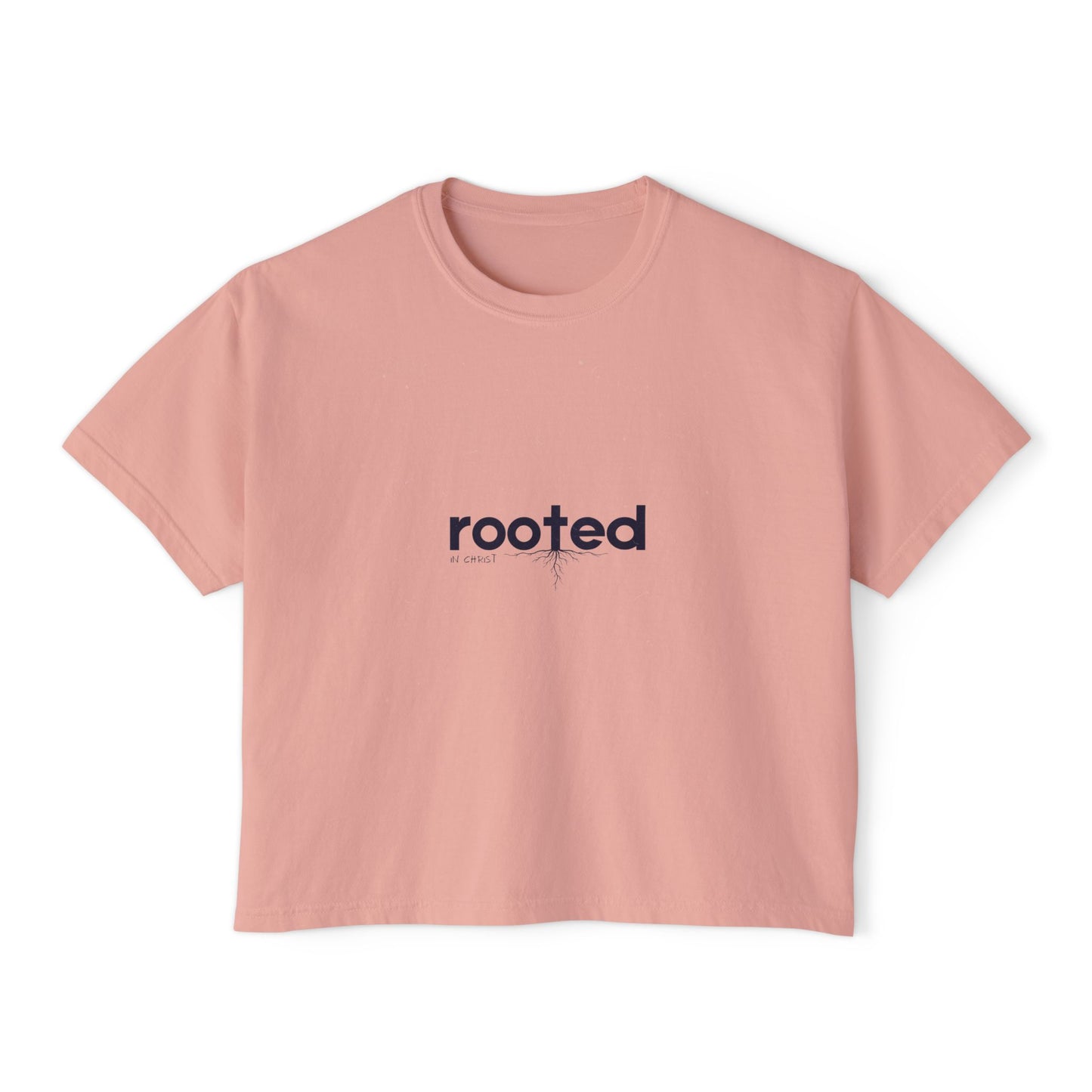 Rooted Boxy Tee — Minimalist Women's Crop Shirt