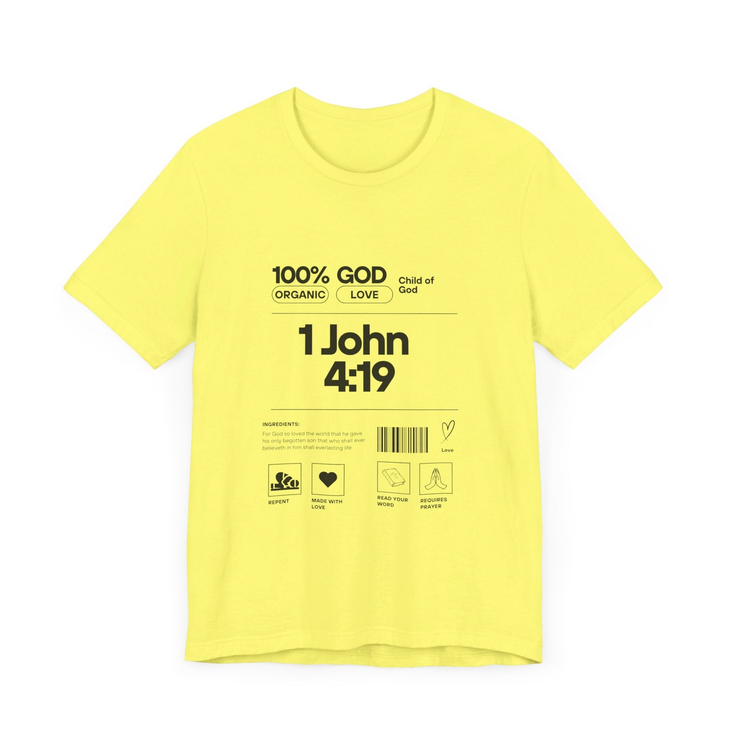 U+GOD Unisex Label Typography 'God is Love' T-Shirt: Sharing the Message of Love and Faith - U+GOD