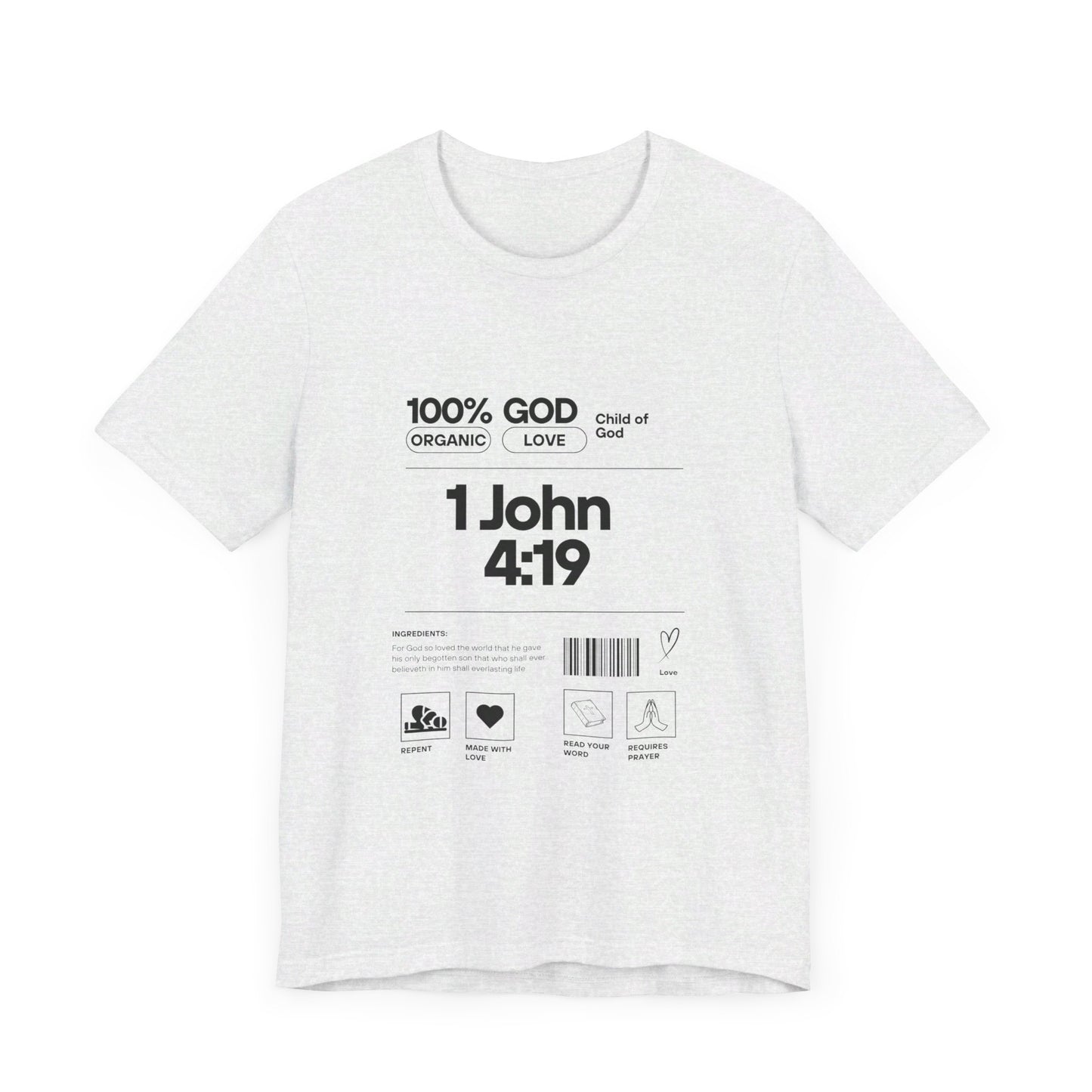U+GOD Unisex Label Typography 'God is Love' T-Shirt: Sharing the Message of Love and Faith - U+GOD