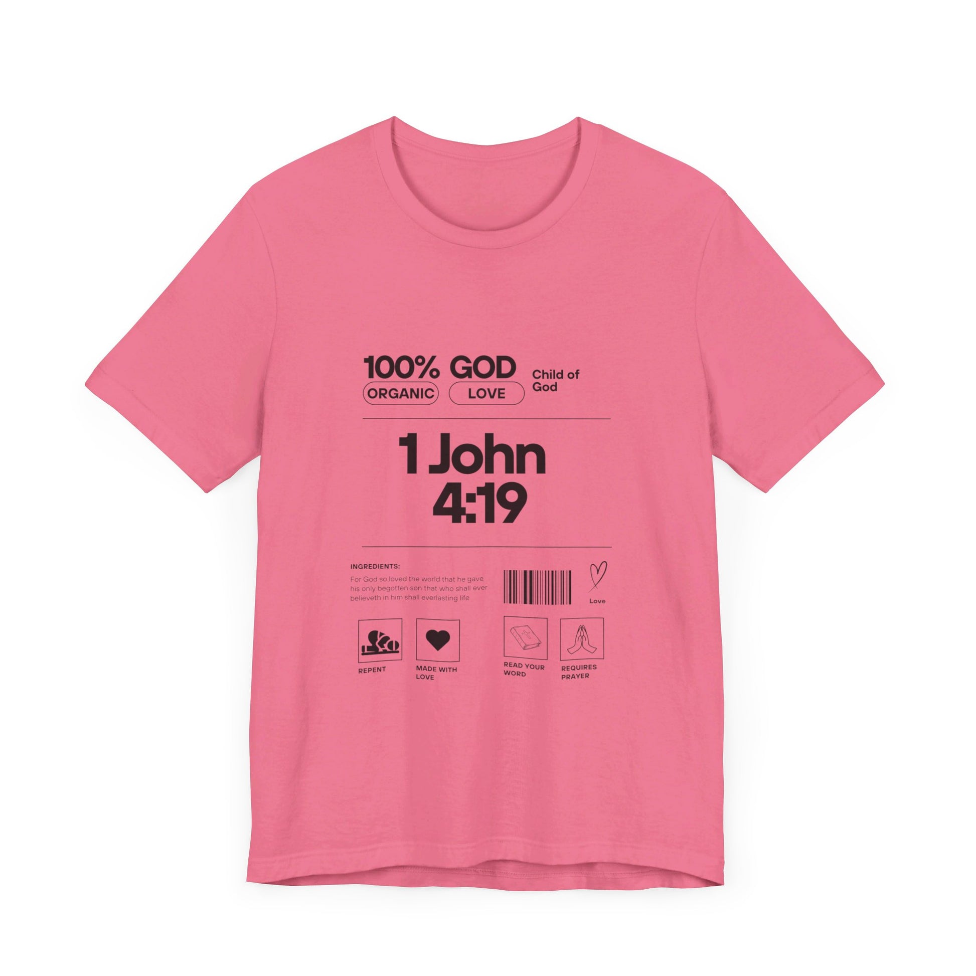 U+GOD Unisex Label Typography 'God is Love' T-Shirt: Sharing the Message of Love and Faith - U+GOD