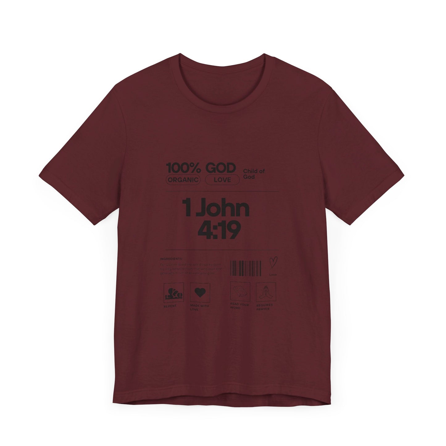 U+GOD Unisex Label Typography 'God is Love' T-Shirt: Sharing the Message of Love and Faith - U+GOD