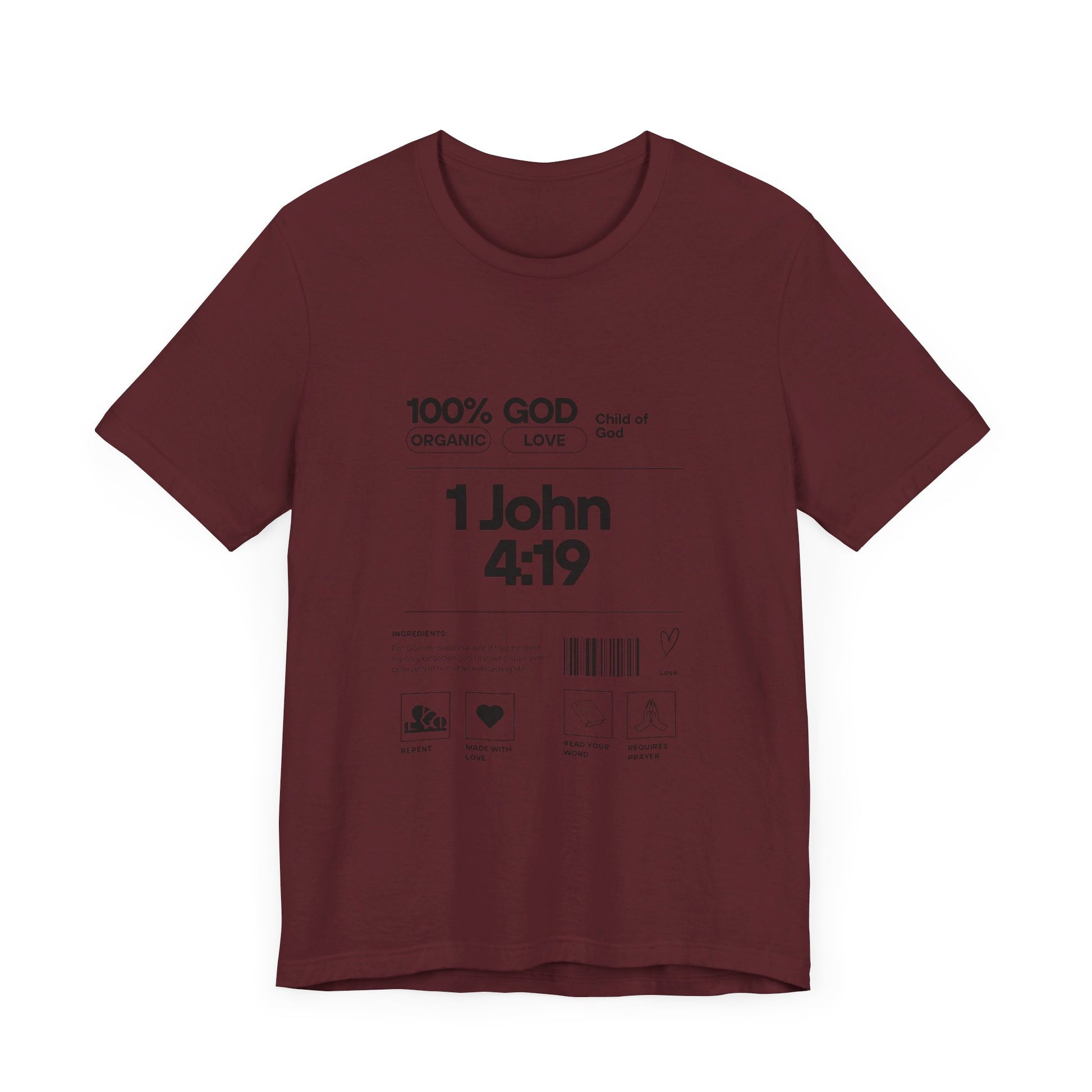 U+GOD Unisex Label Typography 'God is Love' T-Shirt: Sharing the Message of Love and Faith - U+GOD