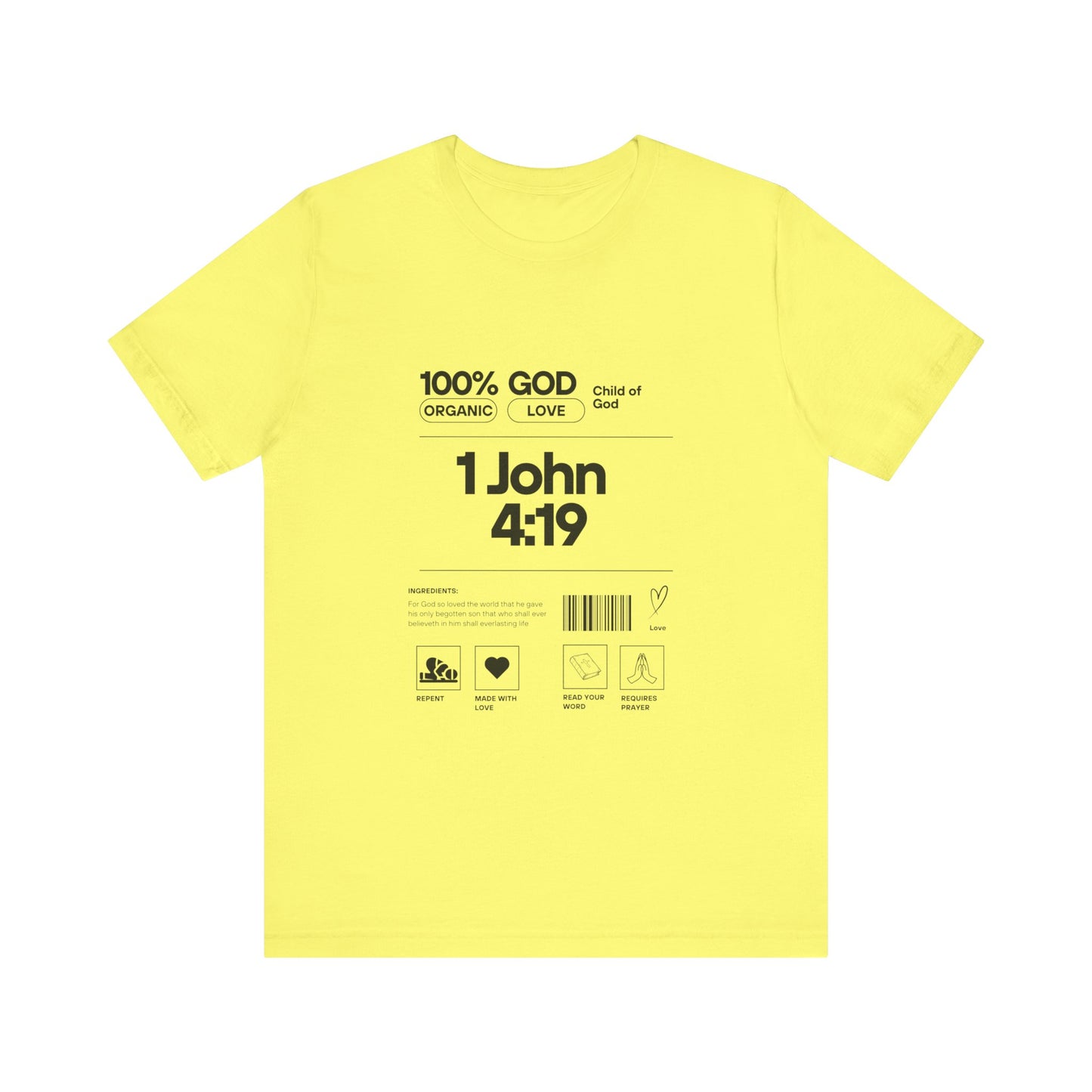 U+GOD Unisex Label Typography 'God is Love' T-Shirt: Sharing the Message of Love and Faith - U+GOD