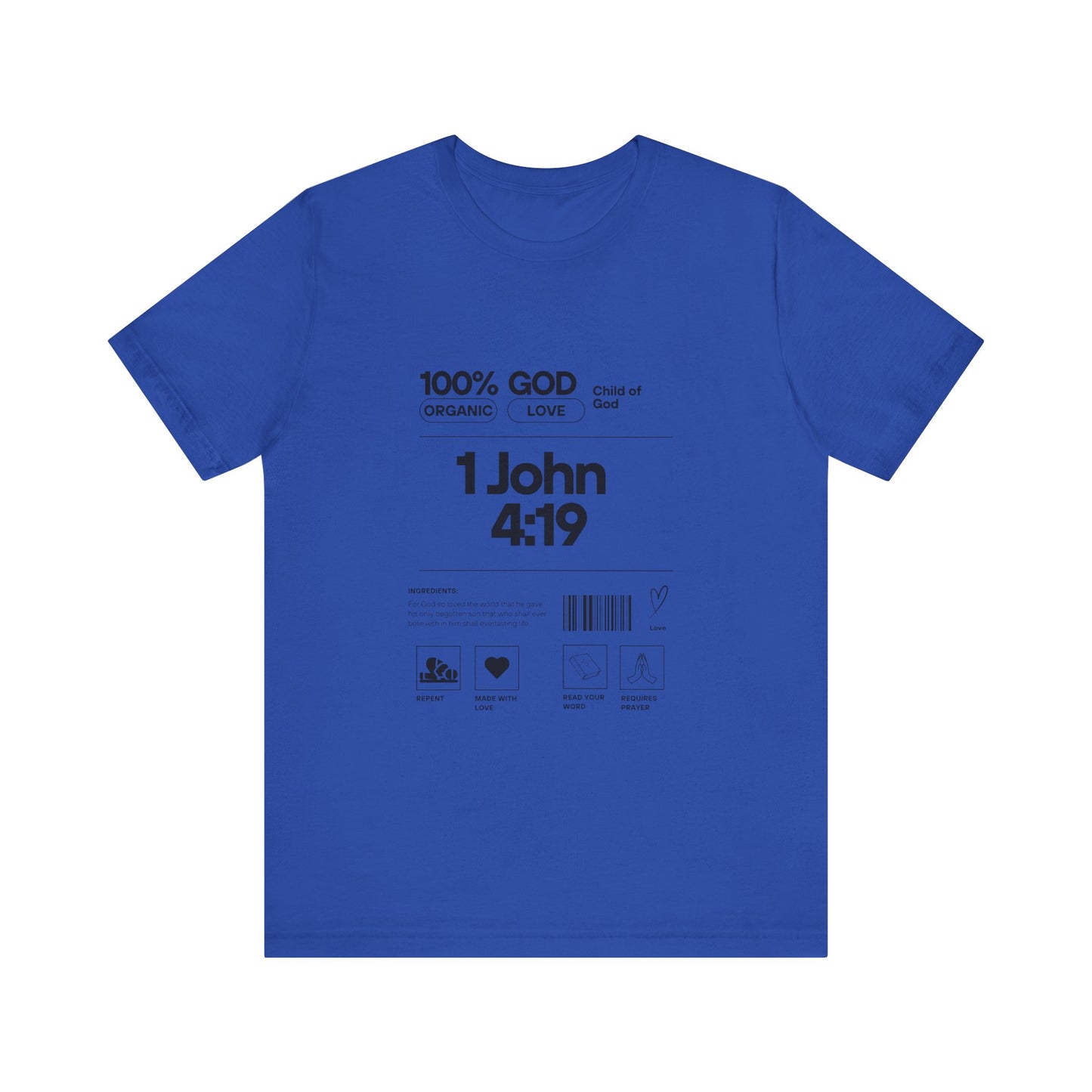 U+GOD Unisex Label Typography 'God is Love' T-Shirt: Sharing the Message of Love and Faith - U+GOD