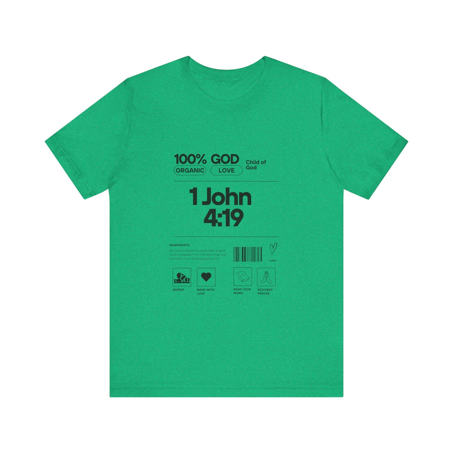 U+GOD Unisex Label Typography 'God is Love' T-Shirt: Sharing the Message of Love and Faith - U+GOD