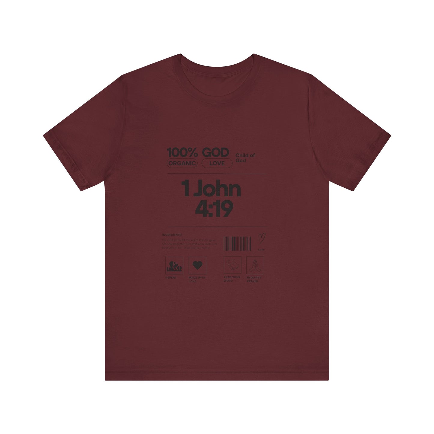 U+GOD Unisex Label Typography 'God is Love' T-Shirt: Sharing the Message of Love and Faith - U+GOD