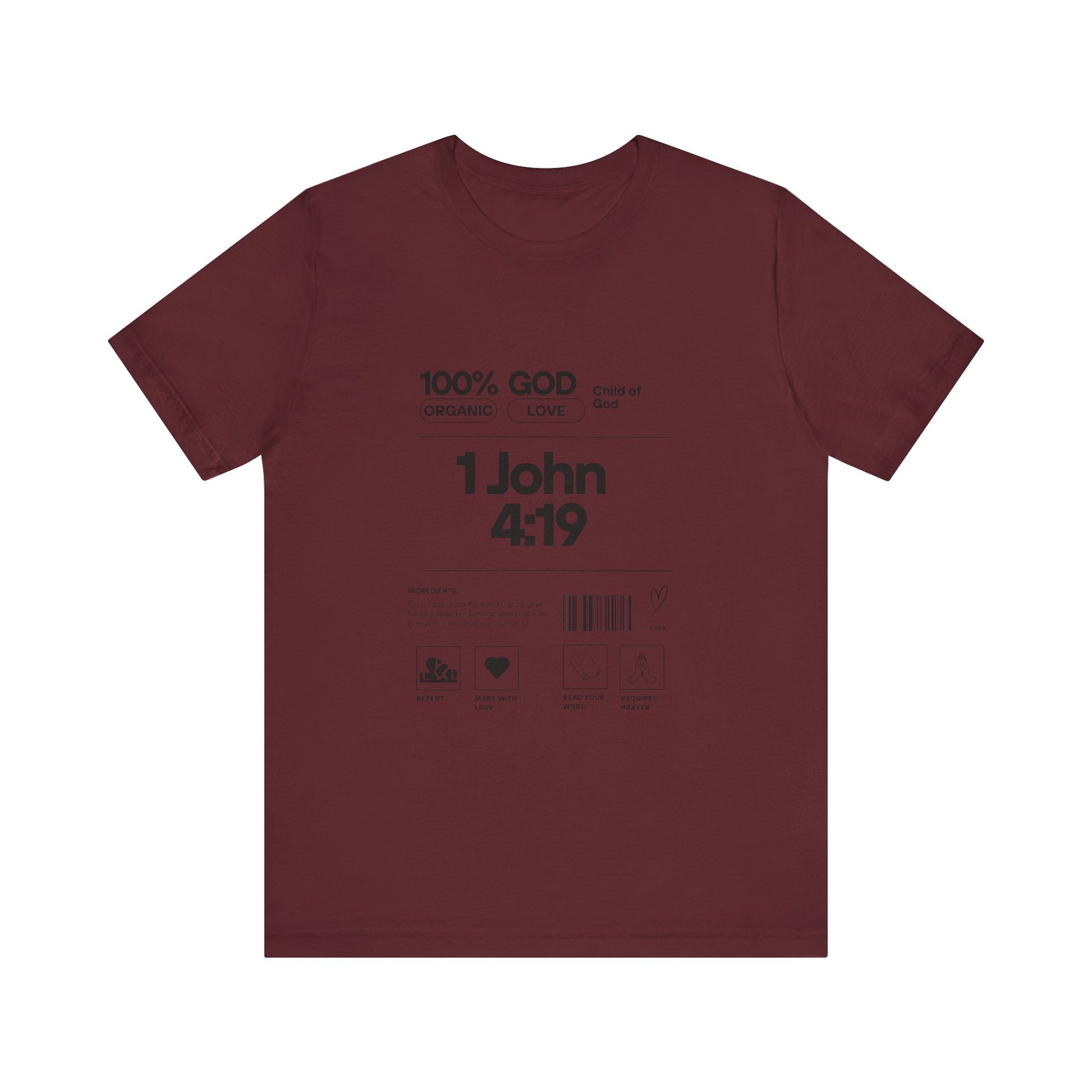 U+GOD Unisex Label Typography 'God is Love' T-Shirt: Sharing the Message of Love and Faith - U+GOD